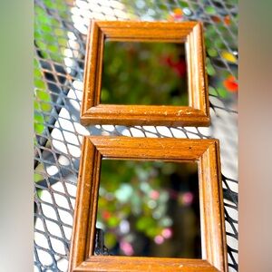 Wooden Framed 5” wall Mirrors set of 2.